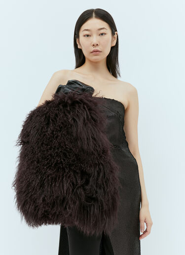ムートン襟 Ann Demeulemeester ムートン襟 パープル ann0254015