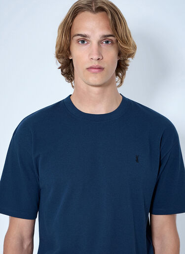 Saint Laurent Cassandre Oversized T-Shirt Blue sla0164002