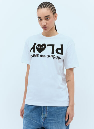 Comme Des Garçons PLAY Logo Print T-Shirt White cpl0355008