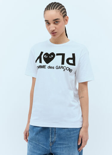 Comme Des Garçons PLAY 徽标印花 T 恤  白色 cpl0355008