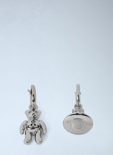 LN-CC® - Vivienne Westwood: Ruby Small Hoop Earrings - Silver Vivienne Westwood Ruby Small Hoop Earrings Silver vvw0366047