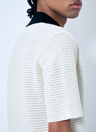 Jil Sander 镂空针织 Polo 衫  黑色 jil0159003