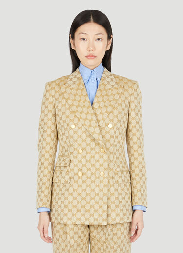 Gucci GG Supreme Canvas Suit Blazer Beige guc0253039