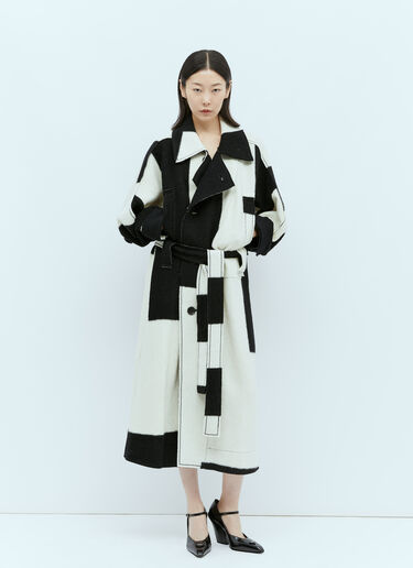 Issey Miyake 컬러 블록 코트 화이트 ism0254005