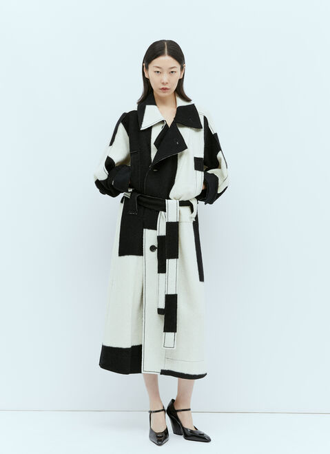 Issey Miyake Colour Block Coat Black ism0255003