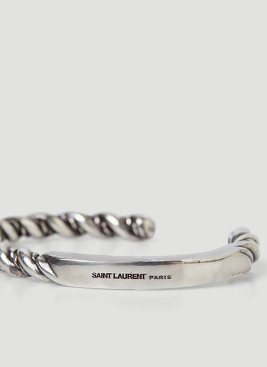 Saint Laurent Logo Bangle Bracelet  Silver sla0145073