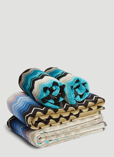 Set of Five Giacomo Towels MissoniHome Set of Five Giacomo Towels Blue wps0644195