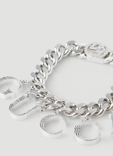 Gucci Logo Script Charm Bracelet Silver guc0247160