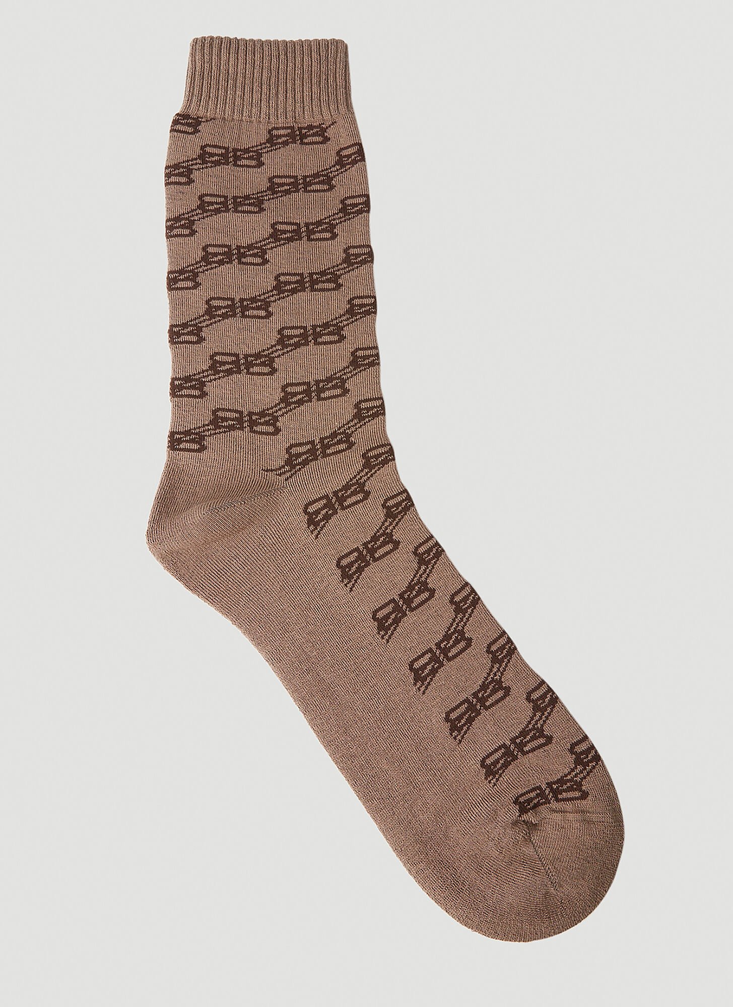 Balenciaga Bb Monogram Socks Male Beige