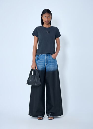 Alexander Wang Logo Motif Crewneck T-Shirt Dark Grey awg0263025