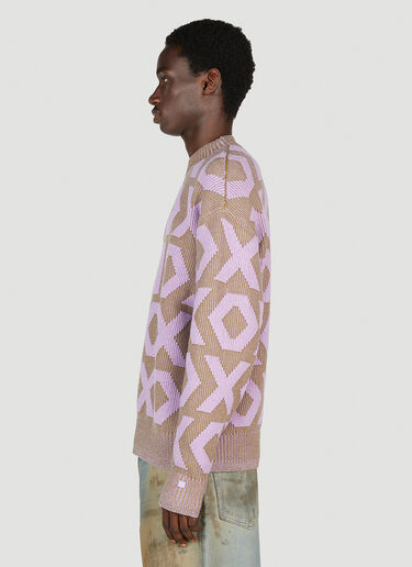 Acne Studios 徽标图案圆领针织衫 卡其色 acn0353016