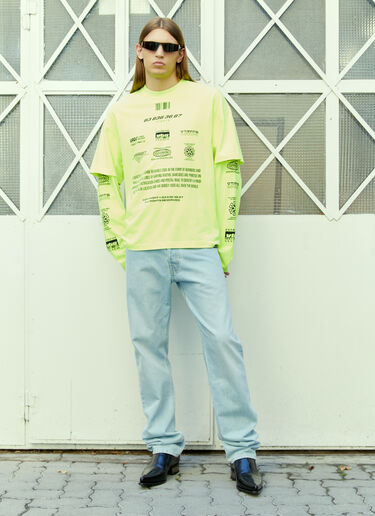 VTMNTS Barcode Definition Long Sleeve T-Shirt Yellow vtm0354007