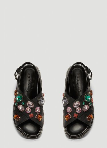 Marni Fussbett Crystal-Embellished Sandals Black mni0247027