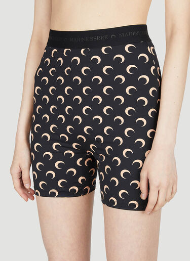 Marine Serre Moon Print Biker Shorts Black mrs0252031