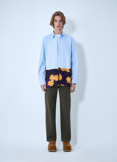 Dries Van Noten Contrast Cotton Shirt Blue dvn0163007