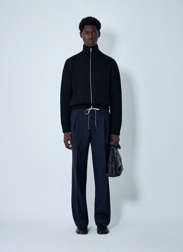Maison Margiela Wool Zip-Up Cardigan Black mla0162002