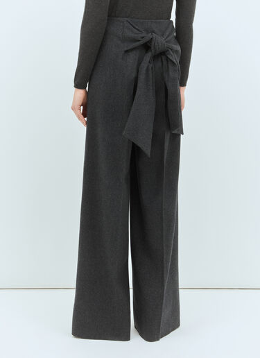 Max Mara 阔腿羊毛毡裤 灰色 max0258043