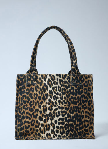 GANNI Large Easy Shopper Tote Bag Brown gan0263048