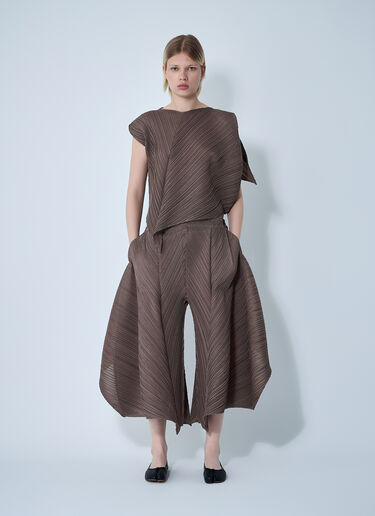 Pleats Please Issey Miyake Pleated Shirt Brown plp0261003