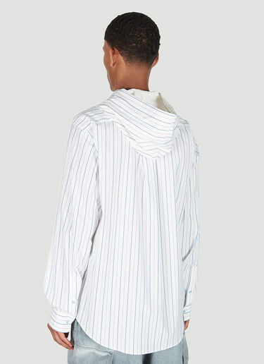 Marni Striped Hooded Shirt White mni0151003