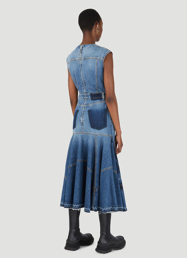 Alexander McQueen Reconstructed Denim Dress Blue amq0246002
