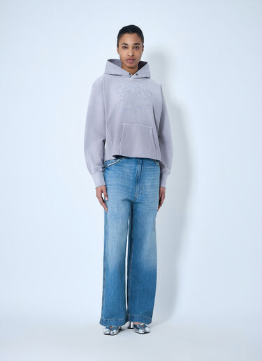 Maison Margiela Hooded Sweatshirt with Ribbed Details Light Purple mla0264003
