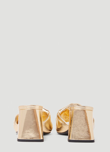 BY FAR Lamar Parchment Heeled Sandals Gold byf0252024