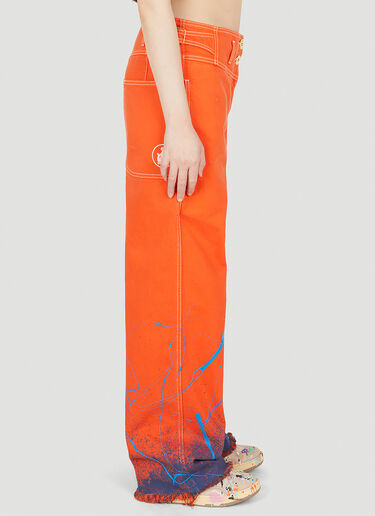 Lanvin x Gallery Dept. High Waisted Paint Splatter Jeans Orange lag0248004
