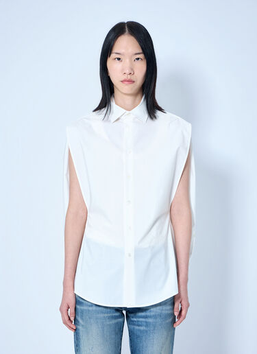 MM6 Maison Margiela Long-Sleeved Shirt White mmm0264052