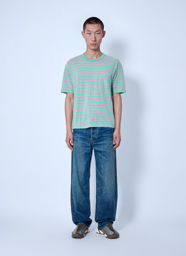 LN-CC® - Visvim: Jumbo Border Tee - Green Visvim Jumbo Border Tee Green vis0166007