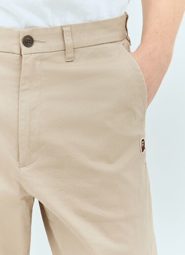A BATHING APE® Ape Head One Point Chino Pants Beige aba0156003