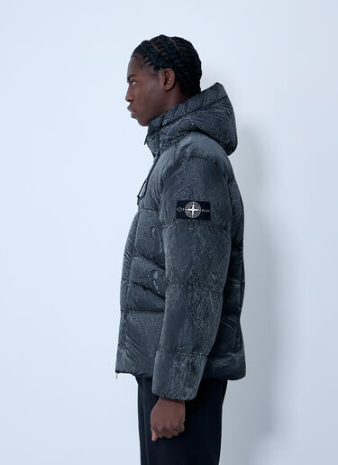 Stone Island Printed Short Down Jacket Black sto0164009