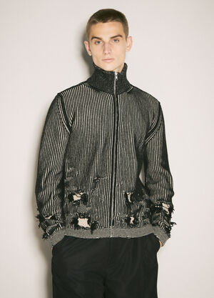 MM6 Maison Margiela Ribbed Wool Cardigan White mmm0159003