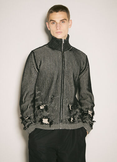 MM6 Maison Margiela Ribbed Wool Cardigan Black mmm0158003