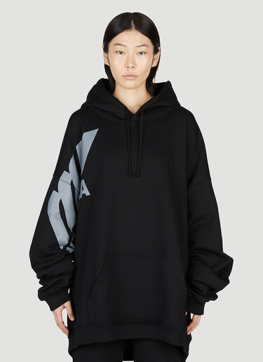 Mowalola Logo Print Hooded Sweatshirt Black mow0352002