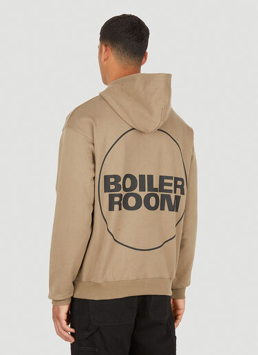 Boiler Room Logo Print Hooded Sweatshirt Brown bor0150006