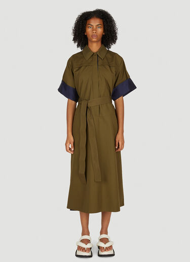 Jil Sander Belted Shirt Dress Khaki jil0249002