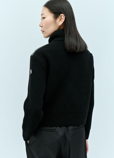 Moncler 衬垫拉链羊毛开衫 黑色 mon0255038