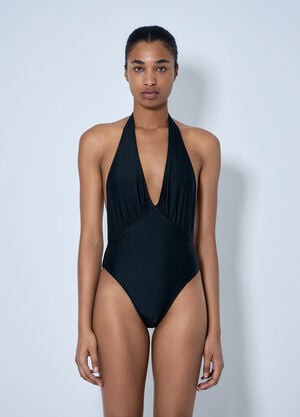 Saint Laurent Halterneck Swimsuit Black sla0263025