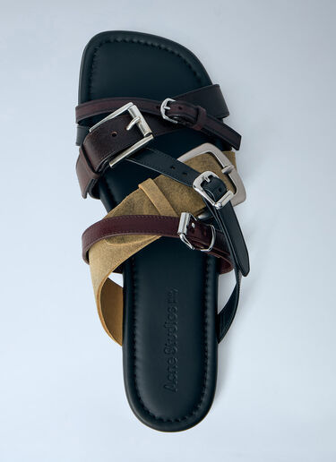 Acne Studios Leather Belts Strap Sandals Brown acn0364020