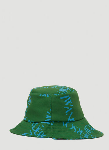 JW Anderson Asymmetric Bucket Hat Green jwa0147004