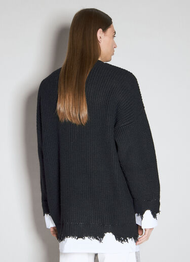 MM6 Maison Margiela Distressed Knit Sweater Black mmm0154005