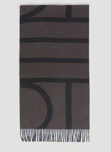 TOTEME Monogram Jacquard Wool Scarf Grey tot0254023