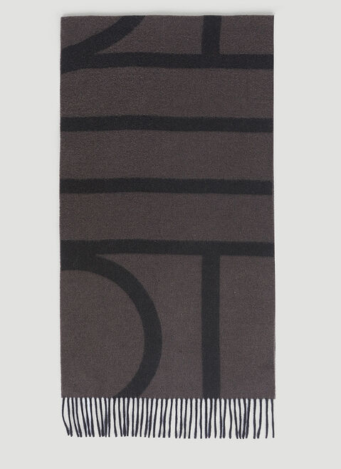 Saint Laurent Monogram Jacquard Wool Scarf Brown sla0253160