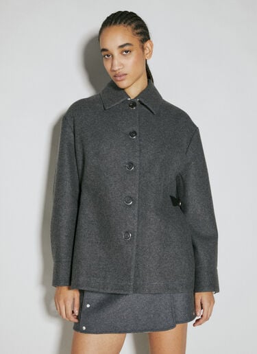 Durazzi Milano Felt Wool-Blend Jacket Grey drz0254004