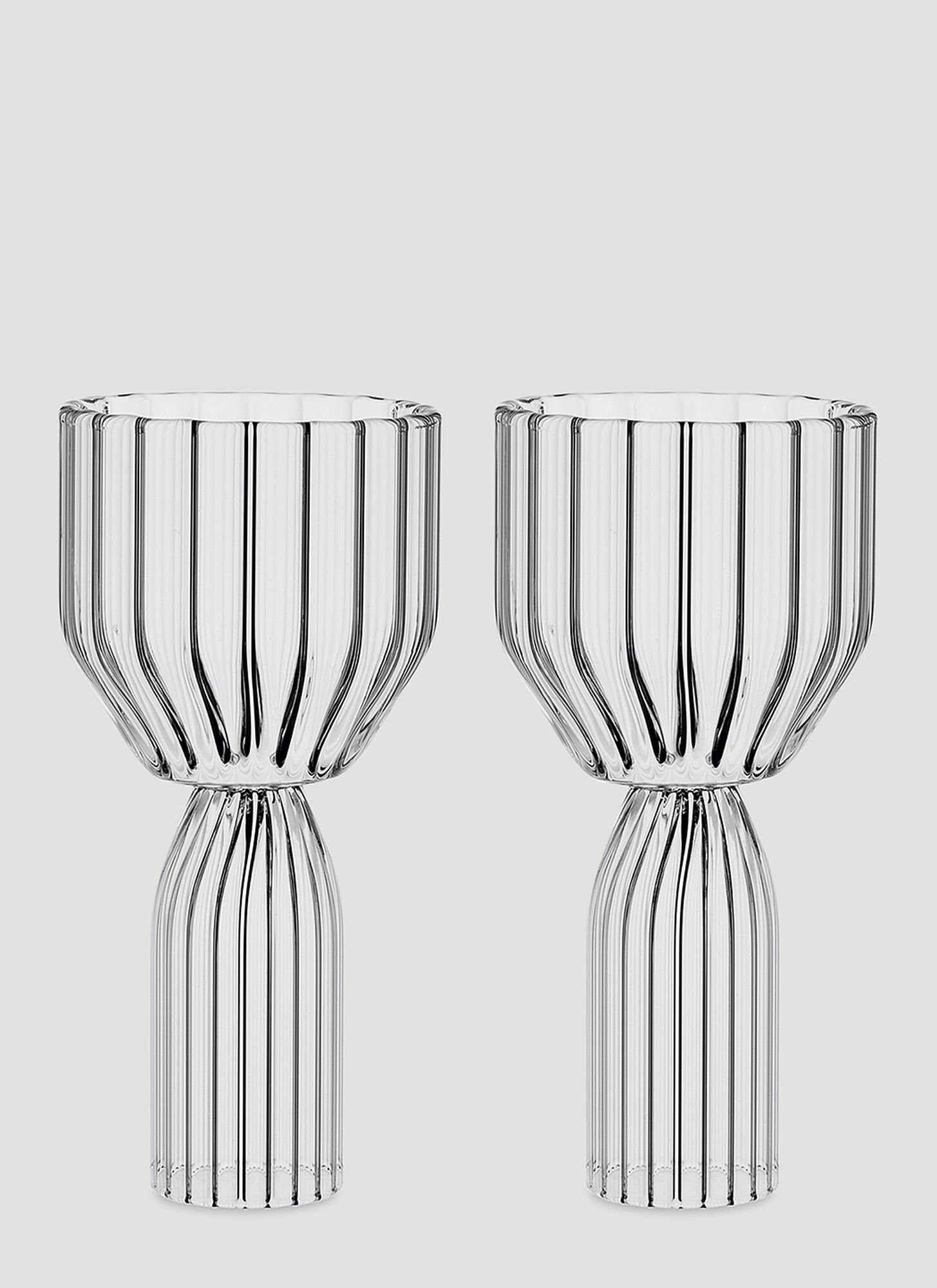 Fferrone Design Set Of Two Margot Dessert Goblets In Transparent