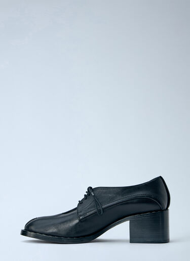 LN-CC® - Capasa Milano: Block Heel Leather Derbies - Black Capasa Milano Block Heel Leather Derbies Black cps0266004