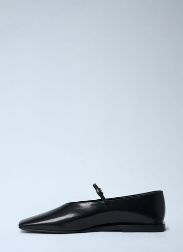 Jil Sander Leather Flat Shoes Black jil0264012