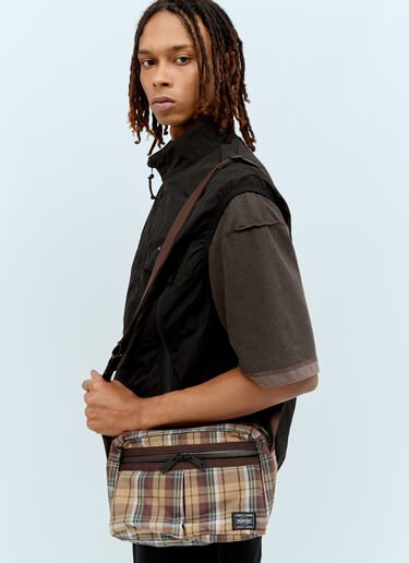 Comme des Garçons Homme x Porter 格纹防刮尼龙斜挎包  棕色 cdh0156008