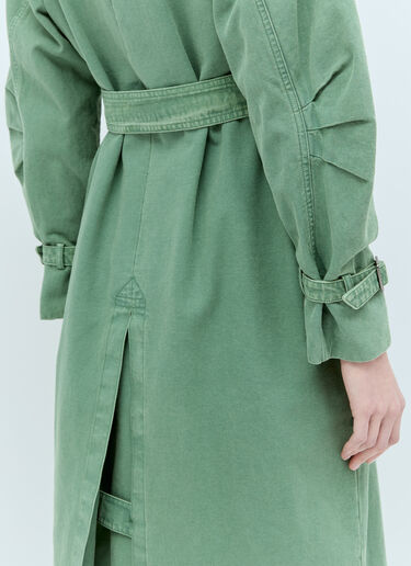 Max Mara Canvas Oversized Trench Coat Green max0256054